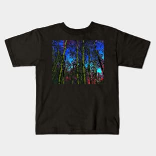 Trees in dark jewel tones Kids T-Shirt